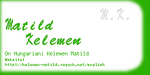 matild kelemen business card